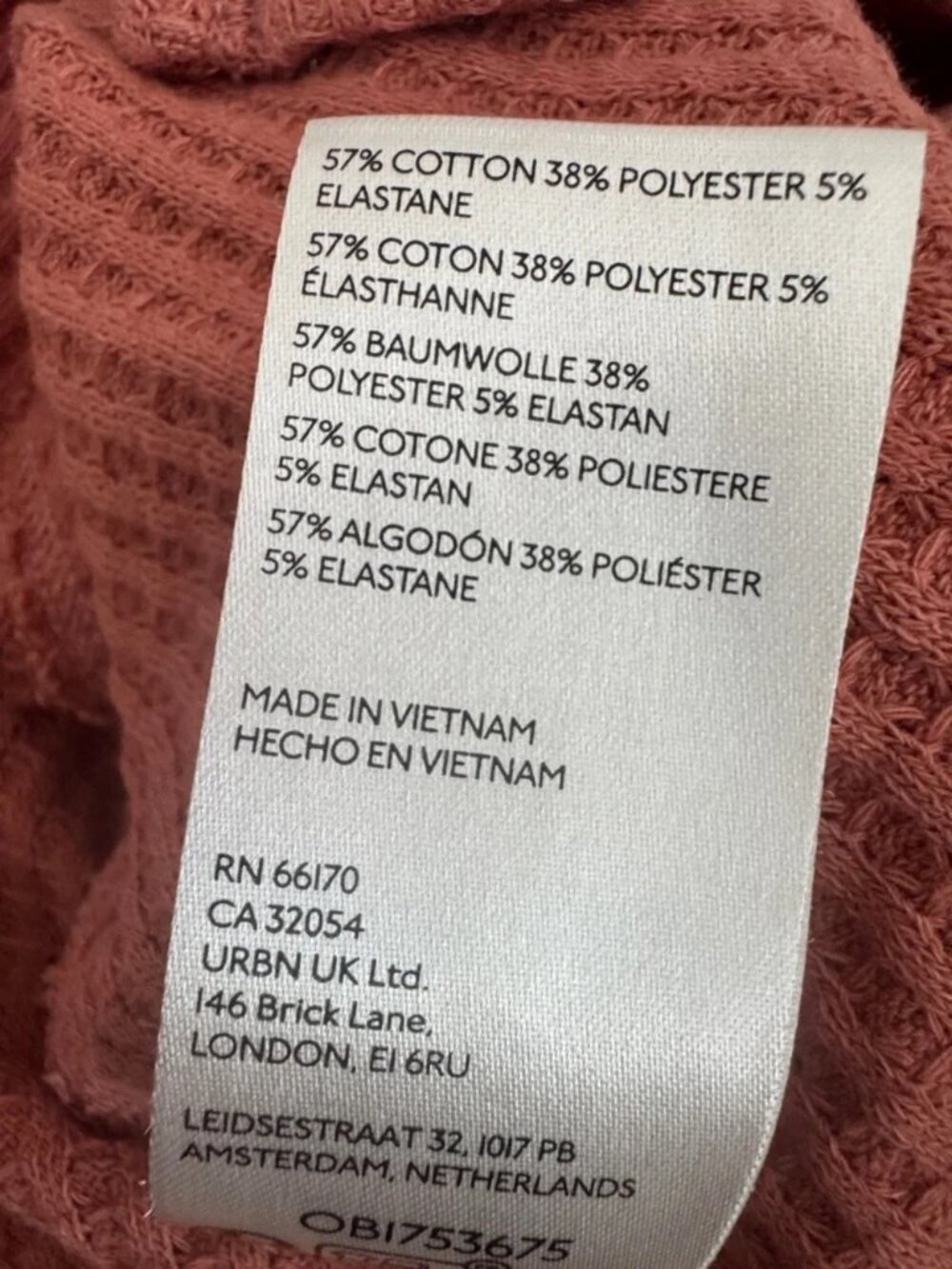 We The Free Waffle Knit Oversized V-Neck Thermal Top Pink XS - Picture 7 of 7